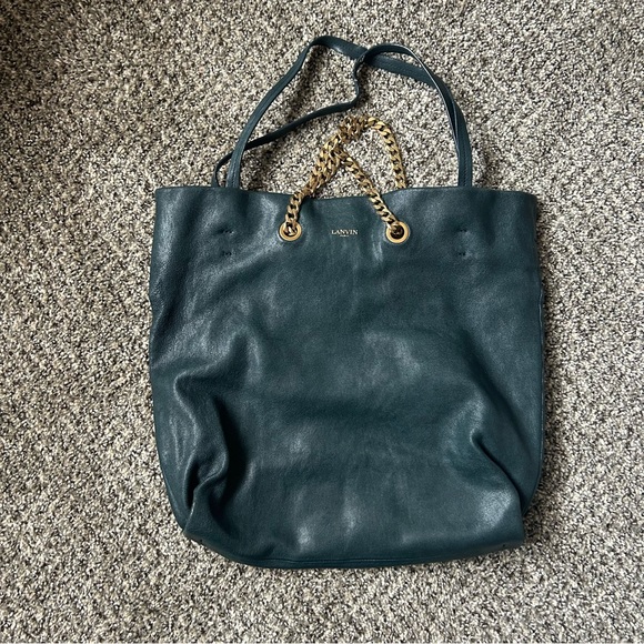 Lanvin Leather Tote with Gold Chain - Picture 1 of 7
